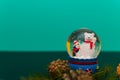 Christmas background. Snow globe with copy space Royalty Free Stock Photo