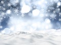 Christmas background with snowdrift on snowflake and stars design Royalty Free Stock Photo