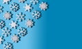 Christmas background. Snowflake pattern. White snowflakes on blue. Snow. Winter mood. Conceptual abstraction. Styrofoam Royalty Free Stock Photo