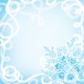 Christmas background with snowflakes and a blizzard