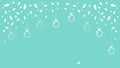 Christmas background Snowflakes feathers and Christmas balls on goluboi background. Vector