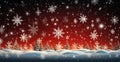 Christmas background with snowflakes and fir trees. Vector illustration Royalty Free Stock Photo