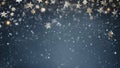 Christmas background with snowflakes and stars on a dark blue background Royalty Free Stock Photo
