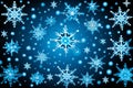 Christmas Background with Sparkling Snowflakes. Winter Wonderland Concept.