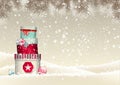 Christmas background with stack of colorful Royalty Free Stock Photo