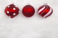 Christmas Background with three Baubles