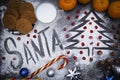 Christmas background with a treat for Santa Royalty Free Stock Photo