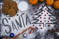 Christmas background with a treat for Santa Royalty Free Stock Photo