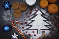 Christmas background with a treat for Santa Royalty Free Stock Photo