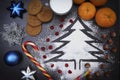 Christmas background with a treat for Santa Royalty Free Stock Photo