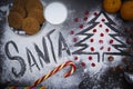 Christmas background with a treat for Santa Royalty Free Stock Photo