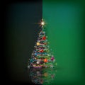 Christmas background with tree and decoration