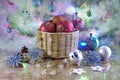 Christmas background with Christmas tree toys.New Year`s background Royalty Free Stock Photo