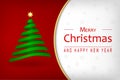 Christmas background with christmas tree and wishes Merry Christmas and Happy New Year. Vector.