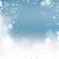 Christmas background vector winter illustration with crystallic snowflakes. New Year Royalty Free Stock Photo