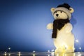 Christmas background, wallpaper with toy polar bear Royalty Free Stock Photo