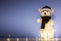 Christmas background, wallpaper with toy polar bear Royalty Free Stock Photo