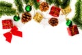 Christmas background on white isolate Royalty Free Stock Photo