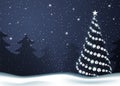 Christmas background winter forest diamond tree vector