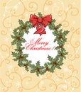 Christmas background with wreath