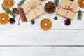 Christmas Backgrounds With Gift Box; Cinnamon, Orange.