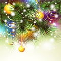 Christmas backgroung with 3 gold bolls Royalty Free Stock Photo