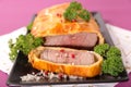 Christmas baked roast beef Royalty Free Stock Photo