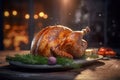 Christmas baked turkey meat. Generate AI Royalty Free Stock Photo