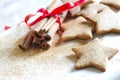 Christmas baking gingerbread cookies food background