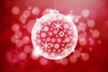 Christmas ball on abstract light background