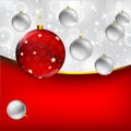 Christmas ball on abstract winter gray Royalty Free Stock Photo