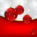 Christmas ball on abstract winter gray Royalty Free Stock Photo