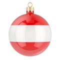 Christmas ball with Austrian flag, 3D rendering Royalty Free Stock Photo