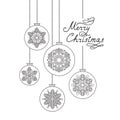 Christmas ball background. Doodle winter Christmas holiday greeting card Royalty Free Stock Photo