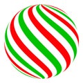 Christmas ball candy sphere decoration, vector Christmas ball color classic candy