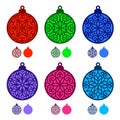 Christmas ball collection for laser and paper cutting or sublimation Royalty Free Stock Photo