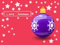 Christmas ball on a color background. Happy New Year and decoration element