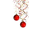 Christmas ball with curly ribbon Royalty Free Stock Photo