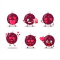 Christmas ball dark purple cartoon character with love cute emoticon