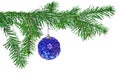 Christmas ball decoration hanging on pine Royalty Free Stock Photo