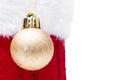 Christmas ball for decoration and red stocking isolated on white background Royalty Free Stock Photo