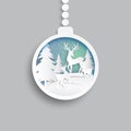 Christmas ball icon on winter season background