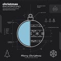 Christmas ball design vector background