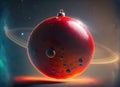 Christmas ball in the form of a red planet