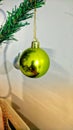 Christmas ball hanging on christmas tree Royalty Free Stock Photo