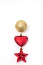 Christmas ball, heart and star Royalty Free Stock Photo