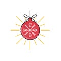Christmas ball icon vector illustration isolated on white background.