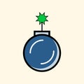 Christmas ball icon. Xmas bauble shape. Vector