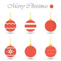 Christmas Balls Hanging. Christmas Baubles. Christmas Decorative Bauble Illustration