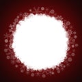 Christmas ball made from snowflakes with empty place for text. Christmas and New Year red gradient background Royalty Free Stock Photo